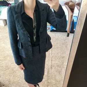 Nanette Lepore navy tweed suit size 6